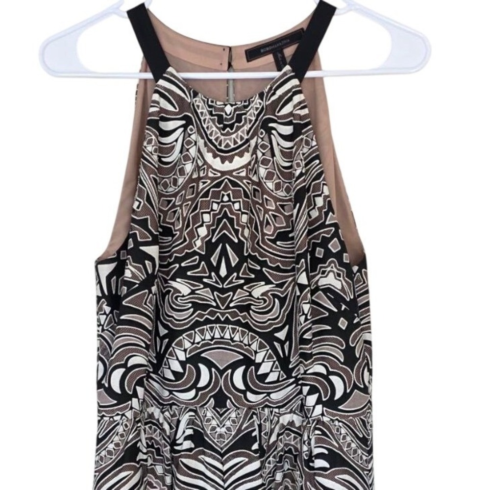 BCBGMAXAZRIA Cailyn‎ Geometric Tribal Halter Dress RMT64G19 Size 8